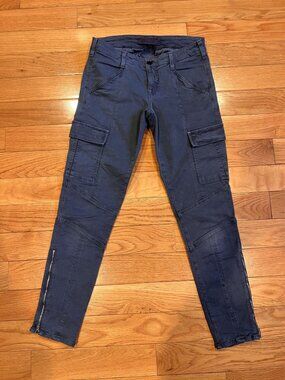J Brand Vintage Navy Gray Cargo Skinny Pants Size 27